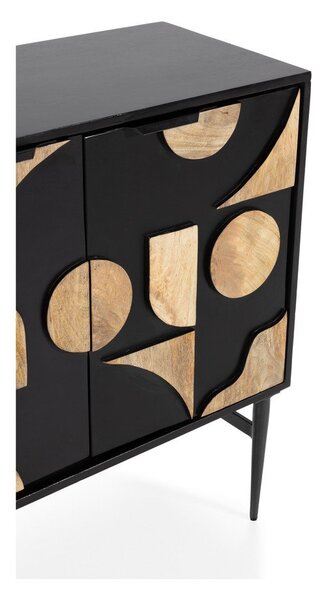 Crna komoda od masivnog manga 175x90x40 cm Navya – MOME