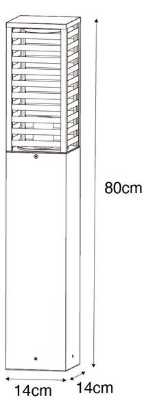 Moderna stojeća vanjska svjetiljka crna s dimom 80 cm IP44 - Reims