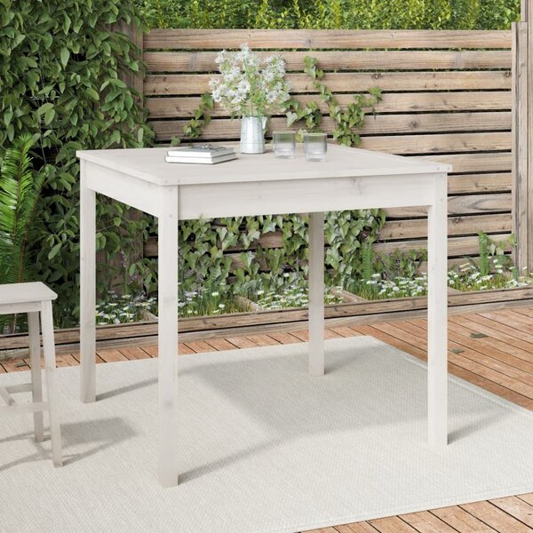 VidaXL Vrtni stol bijeli 82,5 x 82,5 x 76 cm od masivne borovine