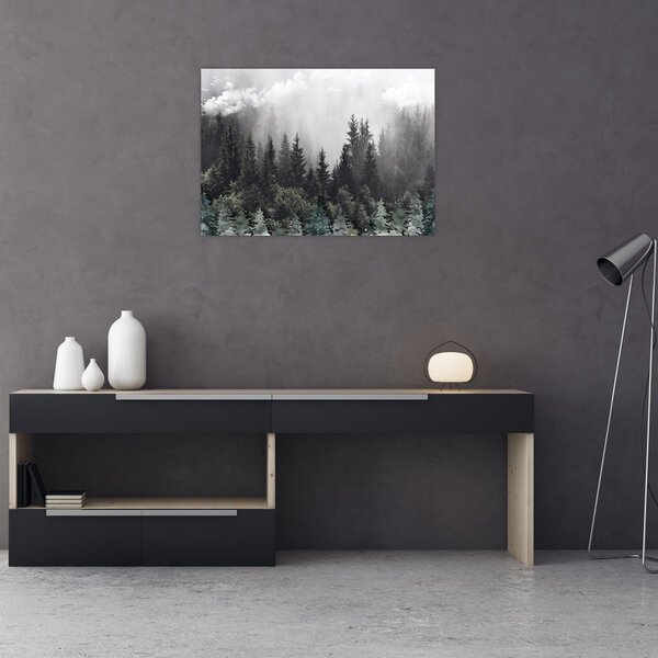 Slika - Šuma s ilustriranim elementima (70x50 cm)