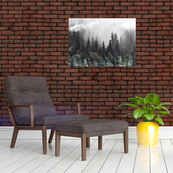 Slika - Šuma s ilustriranim elementima (70x50 cm)
