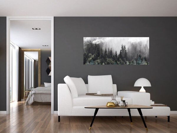 Slika - Šuma s ilustriranim elementima (120x50 cm)