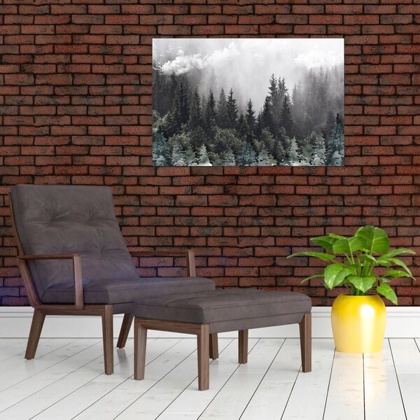 Slika - Šuma s ilustriranim elementima (90x60 cm)