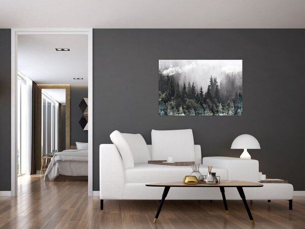 Slika - Šuma s ilustriranim elementima (90x60 cm)