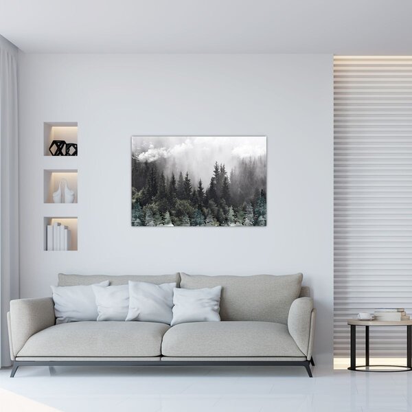 Slika - Šuma s ilustriranim elementima (90x60 cm)