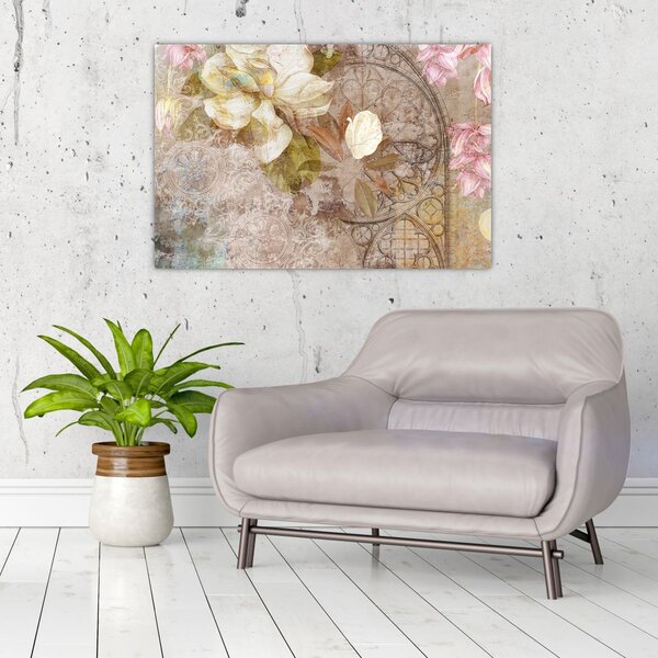 Slika - Cvjetni ukras (90x60 cm)