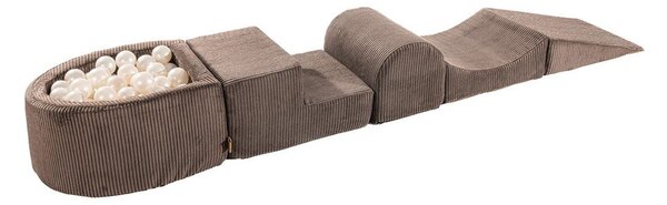 Smeđi set mekanih igrački od pjene od samta 250x45x30 cm Montessori – Meowbaby