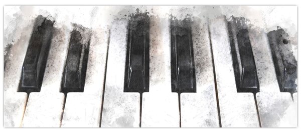 Slika - Klavir, akvarel (120x50 cm)