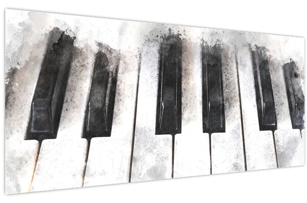 Slika - Klavir, akvarel (120x50 cm)