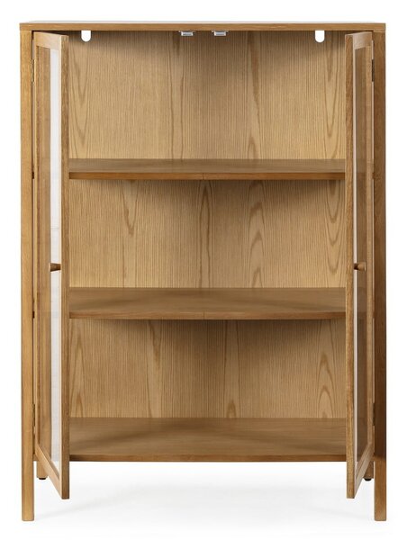 Vitrina u dekoru hrasta u prirodnoj boji 90x126x40 cm Ceci – MOME
