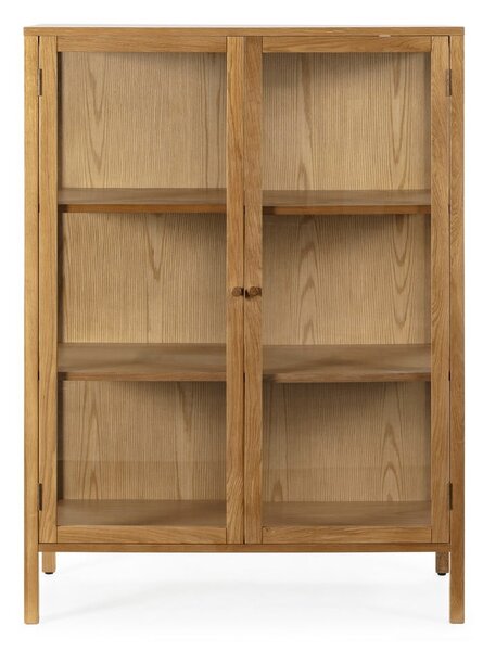 Vitrina u dekoru hrasta u prirodnoj boji 90x126x40 cm Ceci – MOME