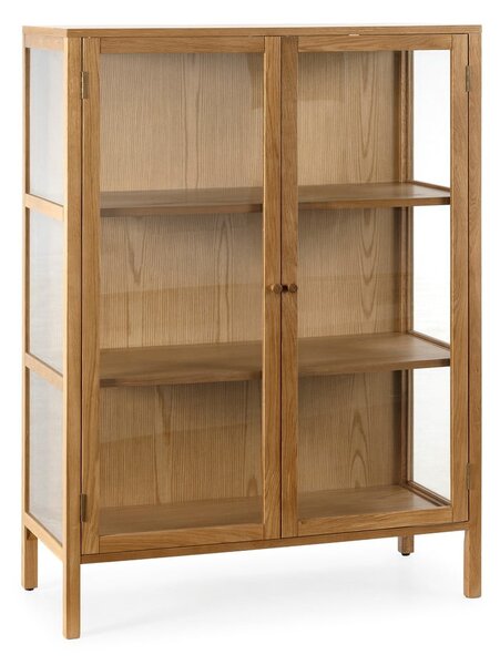 Vitrina u dekoru hrasta u prirodnoj boji 90x126x40 cm Ceci – MOME