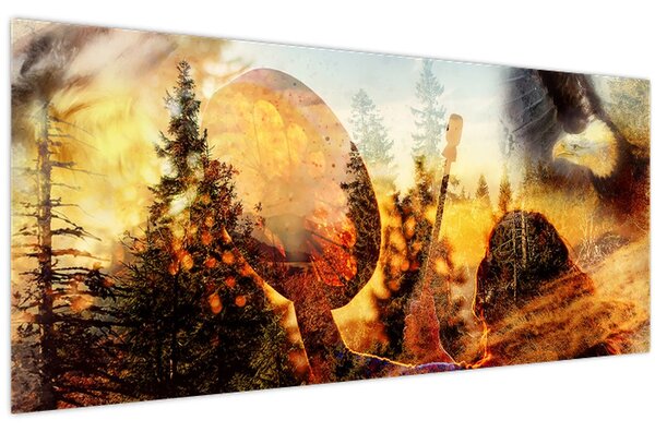 Slika - Šamanski motiv (120x50 cm)