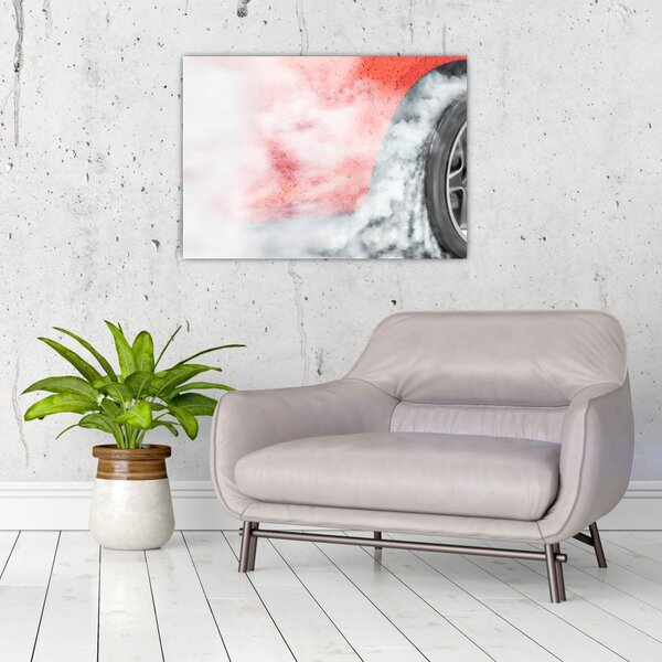 Staklena slika - Trkači automobil (70x50 cm)
