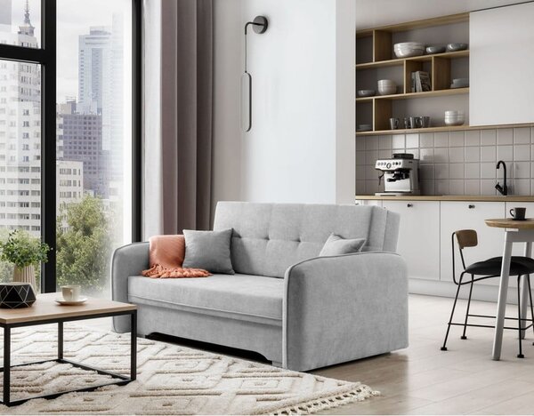 Svijetlo siva sklopiva/s prostorom za odlaganje sofa od šenila 155 cm Laine – ELTAP