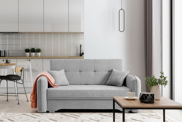 Svijetlo siva sklopiva/s prostorom za odlaganje sofa od šenila 155 cm Laine – ELTAP