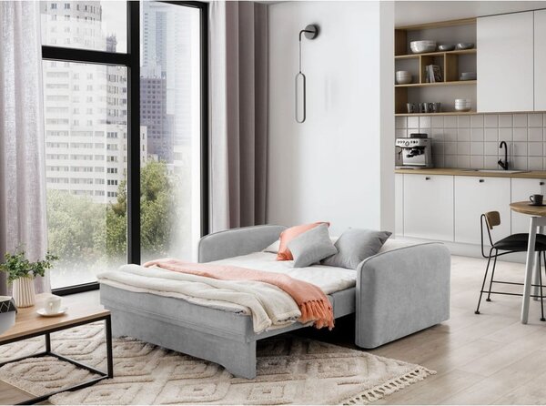 Svijetlo siva sklopiva/s prostorom za odlaganje sofa od šenila 155 cm Laine – ELTAP