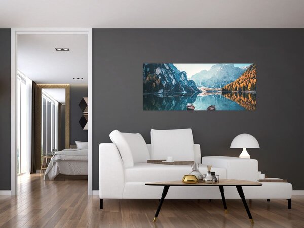 Slika - Čamci na jezeru Braies (120x50 cm)