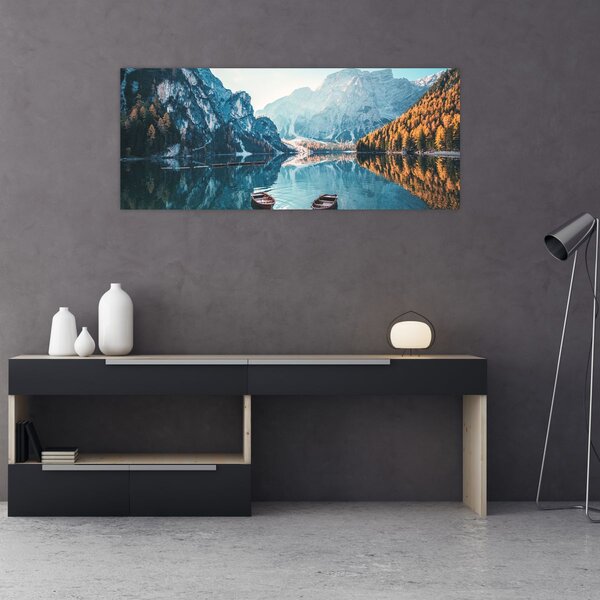 Slika - Čamci na jezeru Braies (120x50 cm)