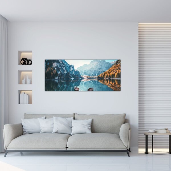 Slika - Čamci na jezeru Braies (120x50 cm)