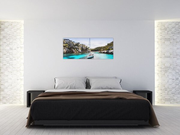 Slika - Plaža sa jedrilicom (120x50 cm)