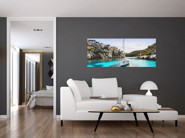Slika - Plaža sa jedrilicom (120x50 cm)