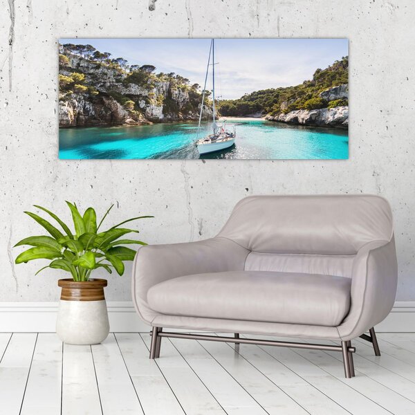 Slika - Plaža sa jedrilicom (120x50 cm)