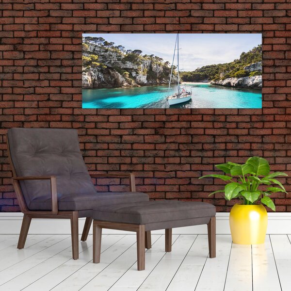 Slika - Plaža sa jedrilicom (120x50 cm)