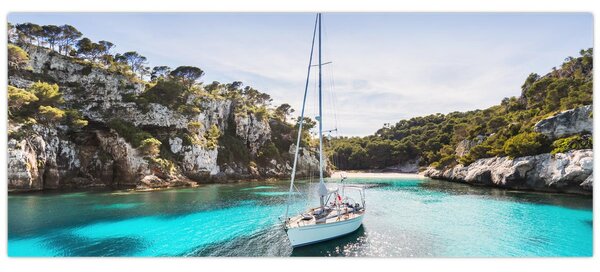 Slika - Plaža sa jedrilicom (120x50 cm)