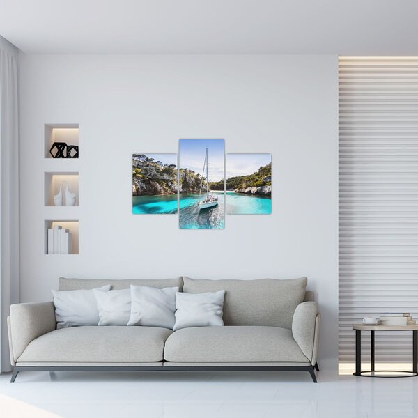 Slika - Plaža sa jedrilicom (90x60 cm)