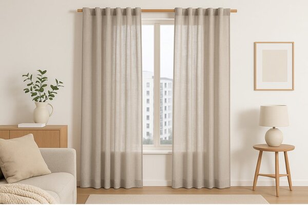 Bež zavjesa 140x250 cm Valeta – Restilo