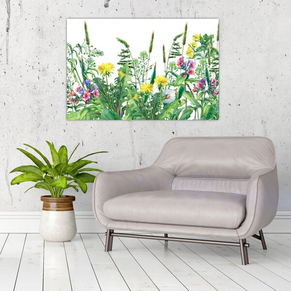Slika - Slikano livadsko cvijeće (90x60 cm)