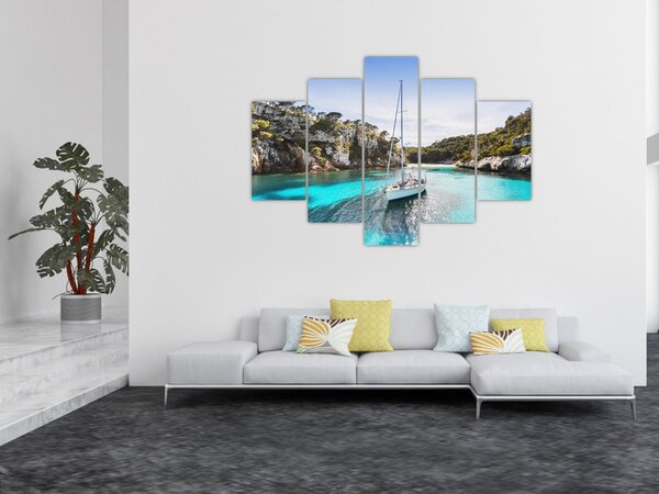 Slika - Plaža sa jedrilicom (150x105 cm)