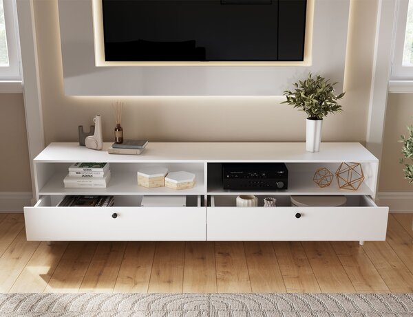 TV ormarić s policom i ormarima DULLUM 200x58cm, bijeli