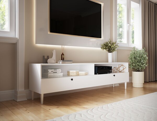 TV ormarić s policom i ormarima DULLUM 200x58cm, bijeli