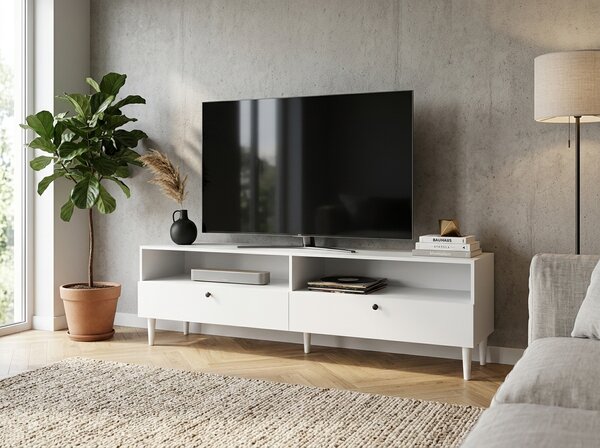 TV ormarić s policom i ormarima DULLUM 200x58cm, bijeli