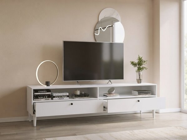 TV ormarić s policom i ormarima DULLUM 200x58cm, bijeli