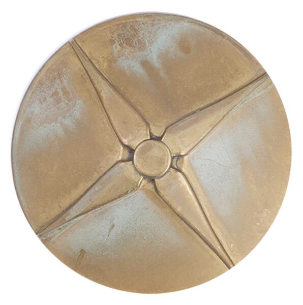 Moretti Luce Podna lampa Aura Disk LED, visina 50 cm, antikni mjed, Bronca / stari mesing, Mjed