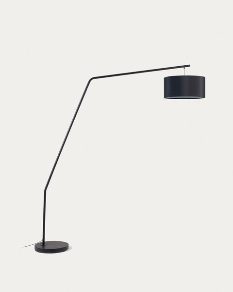 Crna stojeća svjetiljka s tekstilnim sjenilom (visina 221,5 cm) Ciana – Kave Home