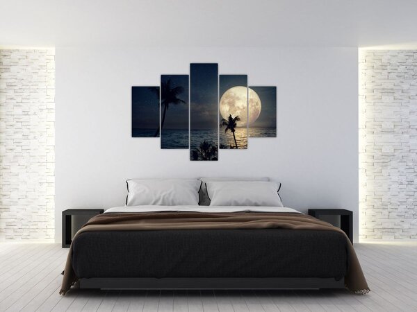 Slika - Plaža s punim mjesecom (150x105 cm)