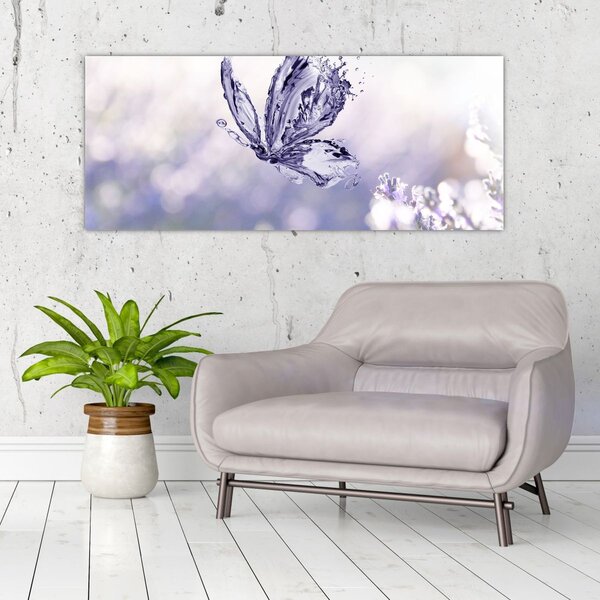 Slika - Leptir i lavanda (120x50 cm)