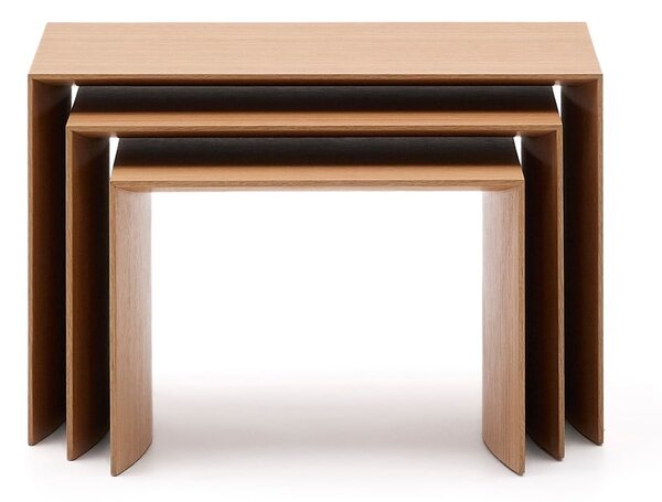 Pomoćni stolići u setu 3 kom u dekoru hrasta 40x60 cm Litto – Kave Home