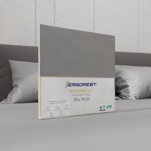Navlaka za jastuk Ergorest Cotton Satin™ 50 x 70 cm – elegantno siva