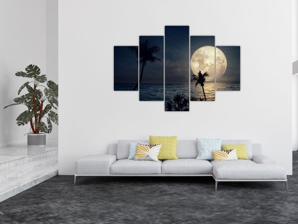 Slika - Plaža s punim mjesecom (150x105 cm)