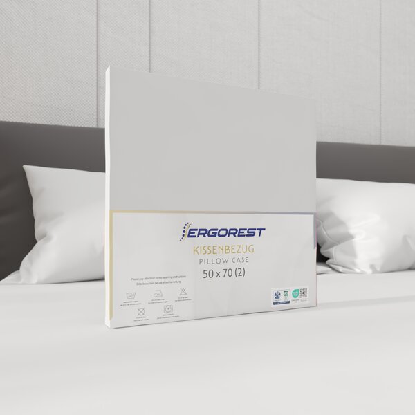 Navlaka za jastuk Ergorest Cotton Satin™ 50 x 70 cm – snježno bijela