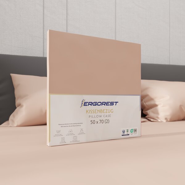 Navlaka za jastuk Ergorest Cotton Satin™ 50 x 70 cm – pješčano roza