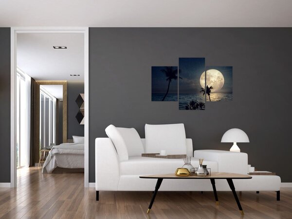 Slika - Plaža s punim mjesecom (90x60 cm)
