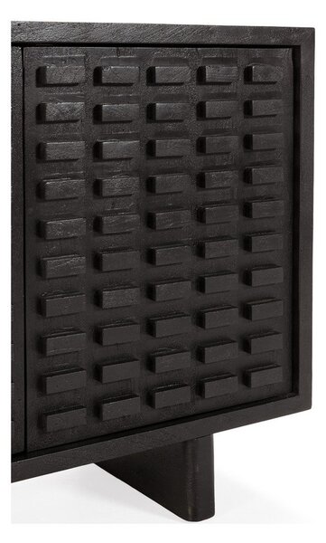 Crna komoda od masivnog manga 200x80x40 cm Inaya – MOME