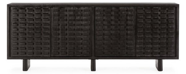Crna komoda od masivnog manga 200x80x40 cm Inaya – MOME