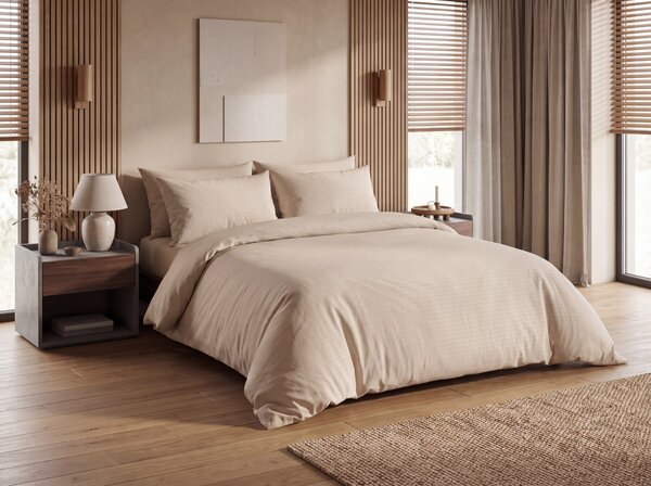 Posteljina od krepa DENYX BLEND svijetlosmeđa, hotelski džep Dimenzije posteljine: 70 x 90 cm | 140 x 200 cm